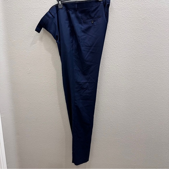 Mens Dress Pants Size 43 Waist Soul Of London Navy Blue Flat Front - Picture 4 of 8